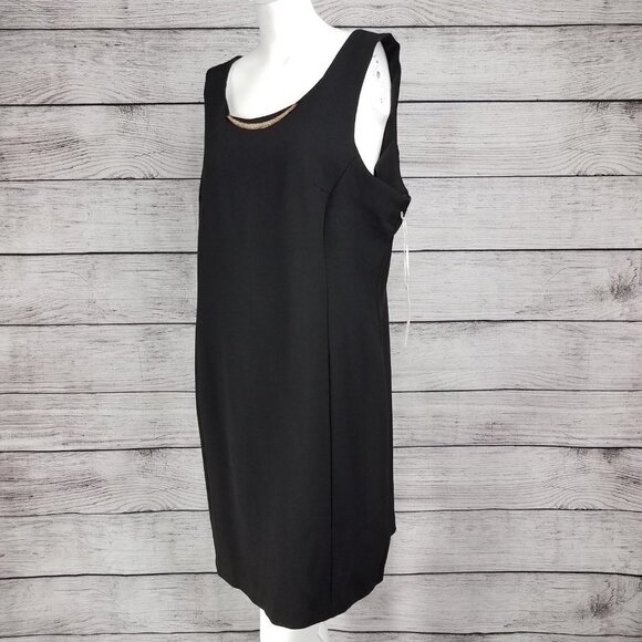 NEW HAVE Plus Size 2X Sleeveless Black Sheath Dress LBD - Picture 4 of 7